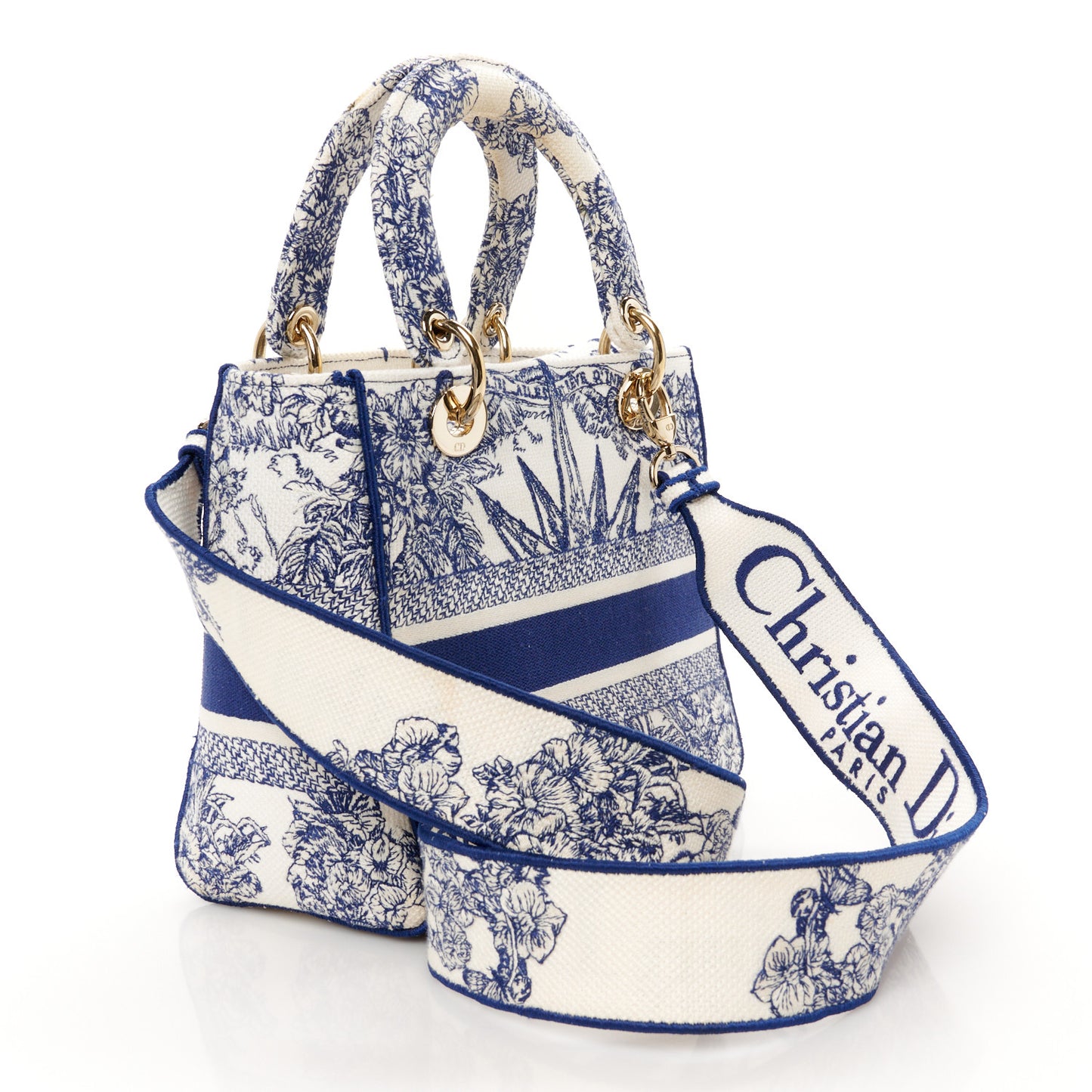 Canvas Reverse Embroidered Rêve d'Infini Medium Lady D-Lite Blue Multicolor