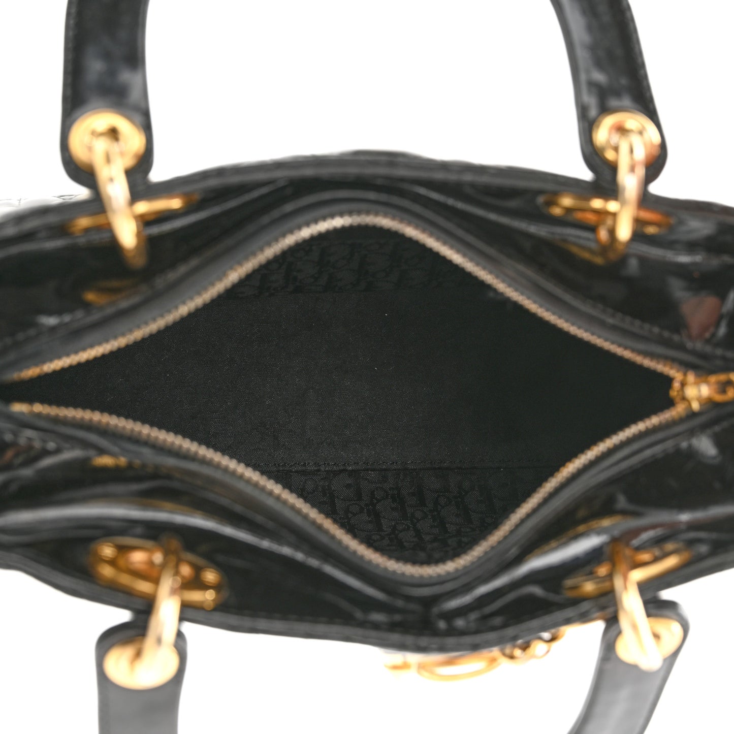 Patent Cannage Medium Lady Dior Black