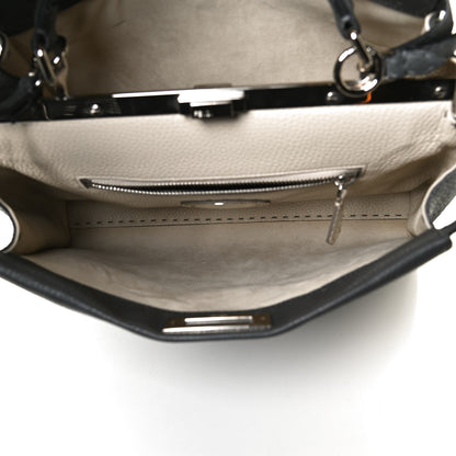 Fendi Cuoio Romano Selleria Bi-Color Large Peekaboo Iconic Satchel Asfalto Latte 6 of 12