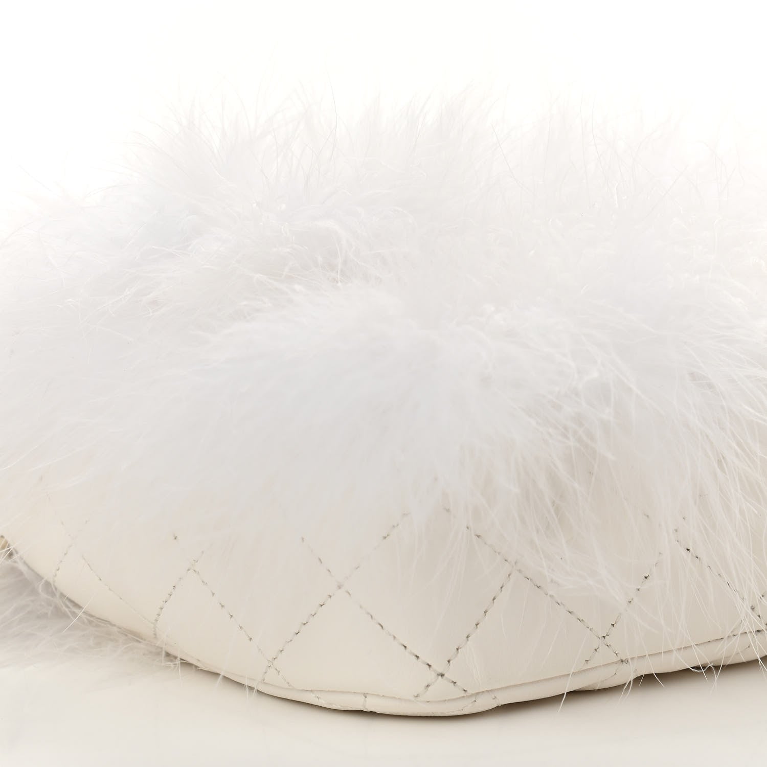Chanel Feathers Lambskin Quilted Flap White 5 of 11