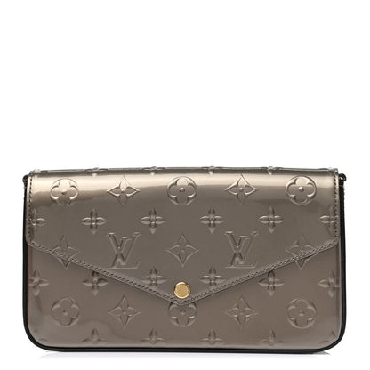 Louis Vuitton Vernis Felicie Pochette Chain Wallet Champagne Metallise 3 of 10