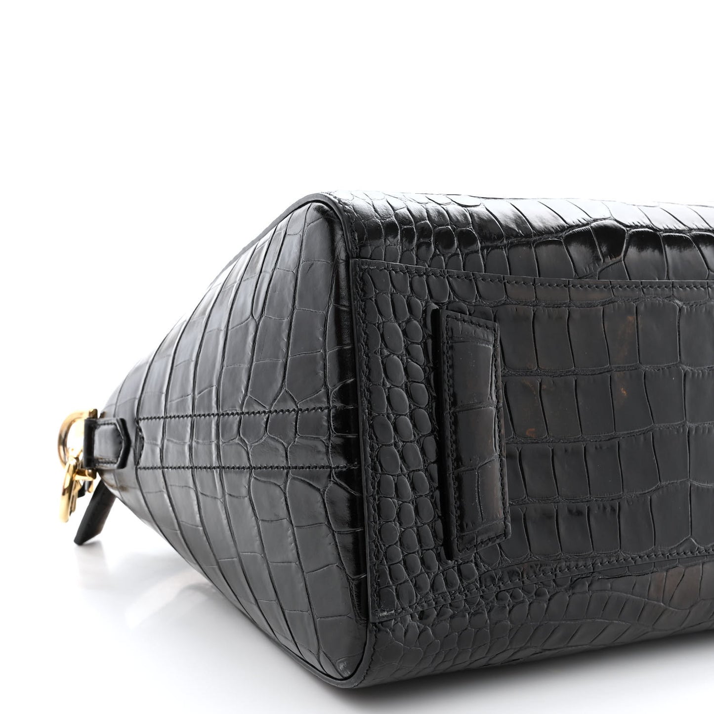 Calfskin Crocodile Embossed Small Antigona Black