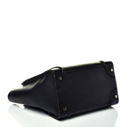 Celine Drummed Calfskin Mini Luggage Black 4 of 9