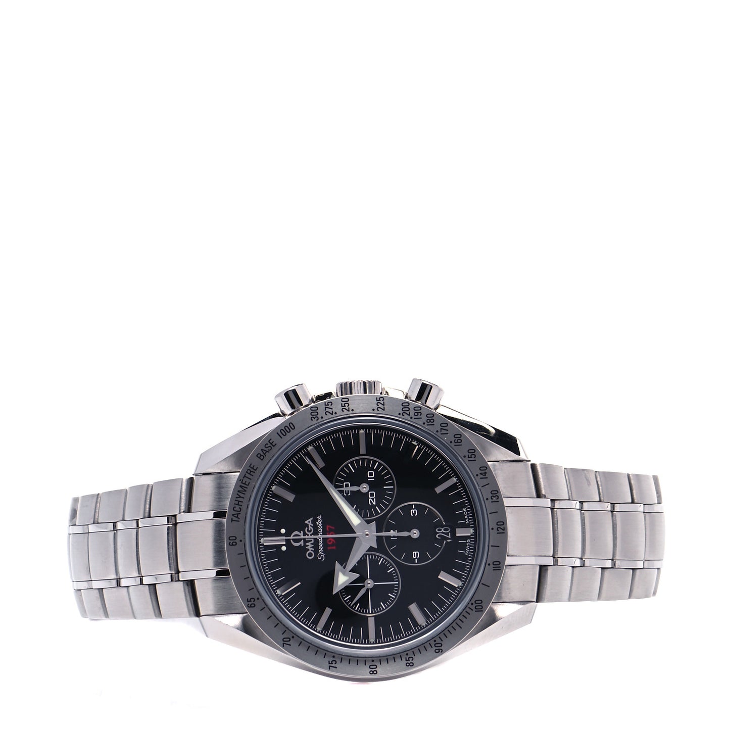 Stainless Steel 42mm Speedmaster Broad Arrow 1957 Chronograph Automatic Watch Black 321.10.42.50.01.001