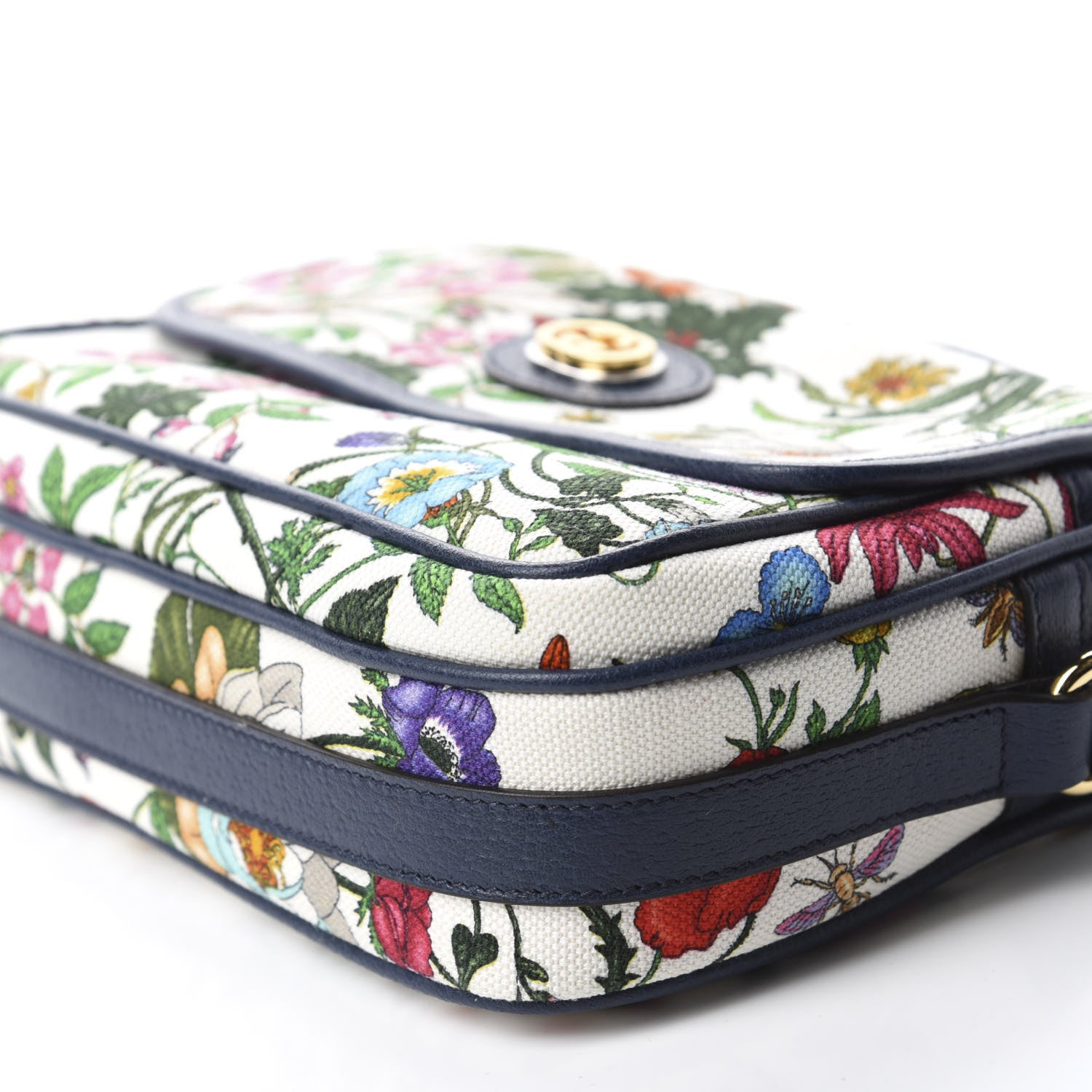 Gucci Canvas Flora Floral Shoulder Bag White Blue Agata Mulitcolor 7 of 10