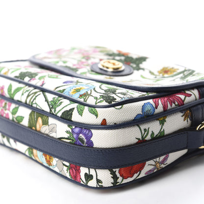 Gucci Canvas Flora Floral Shoulder Bag White Blue Agata Mulitcolor 7 of 10