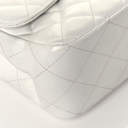 Chanel Caviar Quilted Jumbo Single Flap White 9 of 17