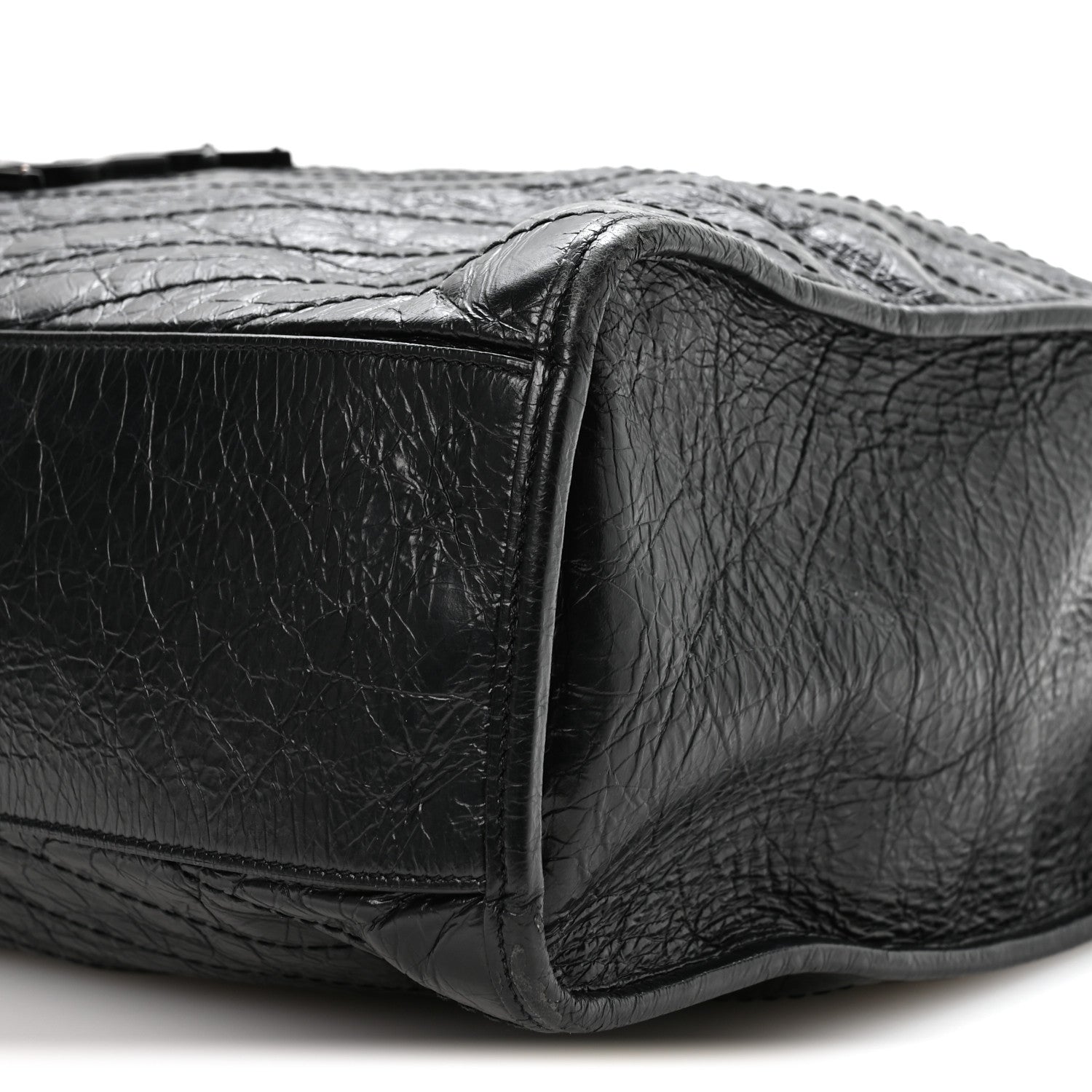 Saint Laurent Crinkled Calfskin Matelasse Monogram Large Niki Shopper Tote Black 10 of 10