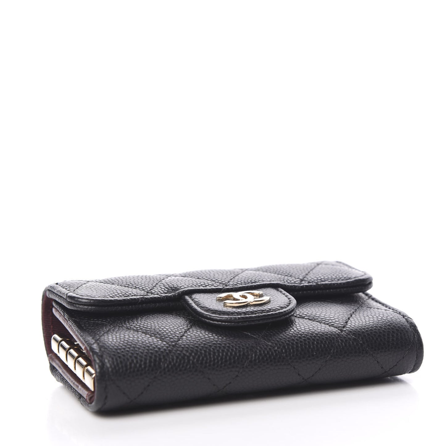 Caviar Quilted Classic 4 Key Holder Wallet Black
