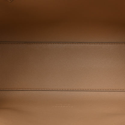 Burberry Grainy Calfskin Haymarket Check Medium Reversible Tote Camel 5 of 9