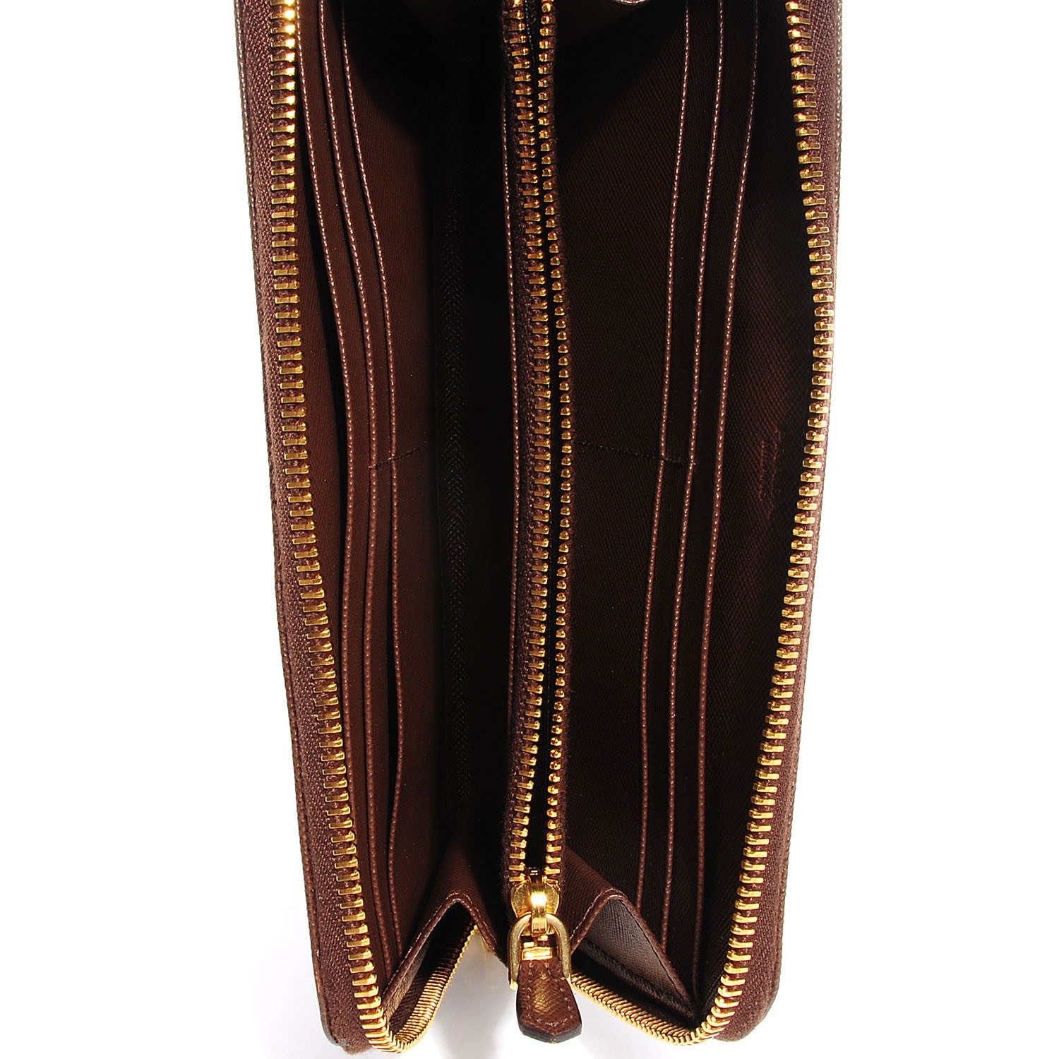 Prada Saffiano Metal Zip Around Wallet Cacao 2 of 10