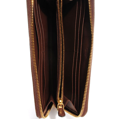 Prada Saffiano Metal Zip Around Wallet Cacao 2 of 10