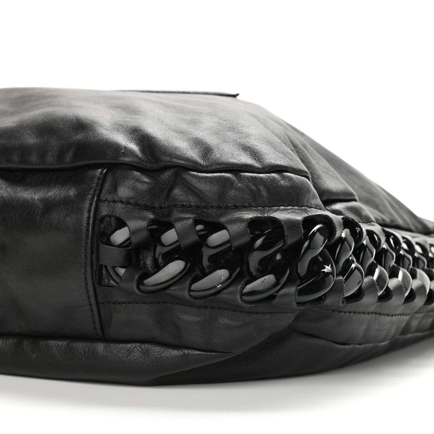 Chanel Calfskin Modern Chain Rhodoid Hobo Black 10 of 12