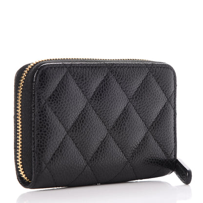Chanel Caviar Quilted Zip Coin Purse Black 3 of 8