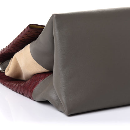 Celine Python Calfskin All Soft Shoulder Bag Burgundy 9 of 10