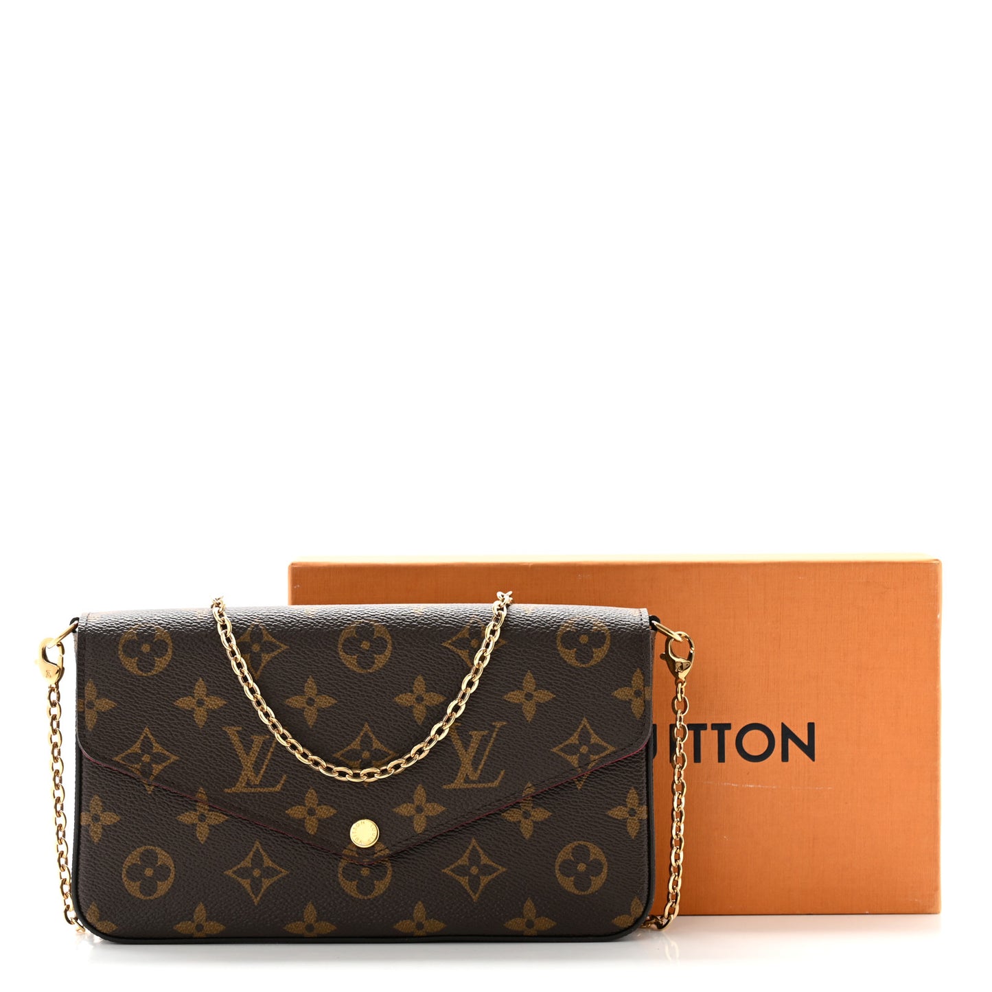 Monogram Pochette Felicie Chain Wallet Fuchsia