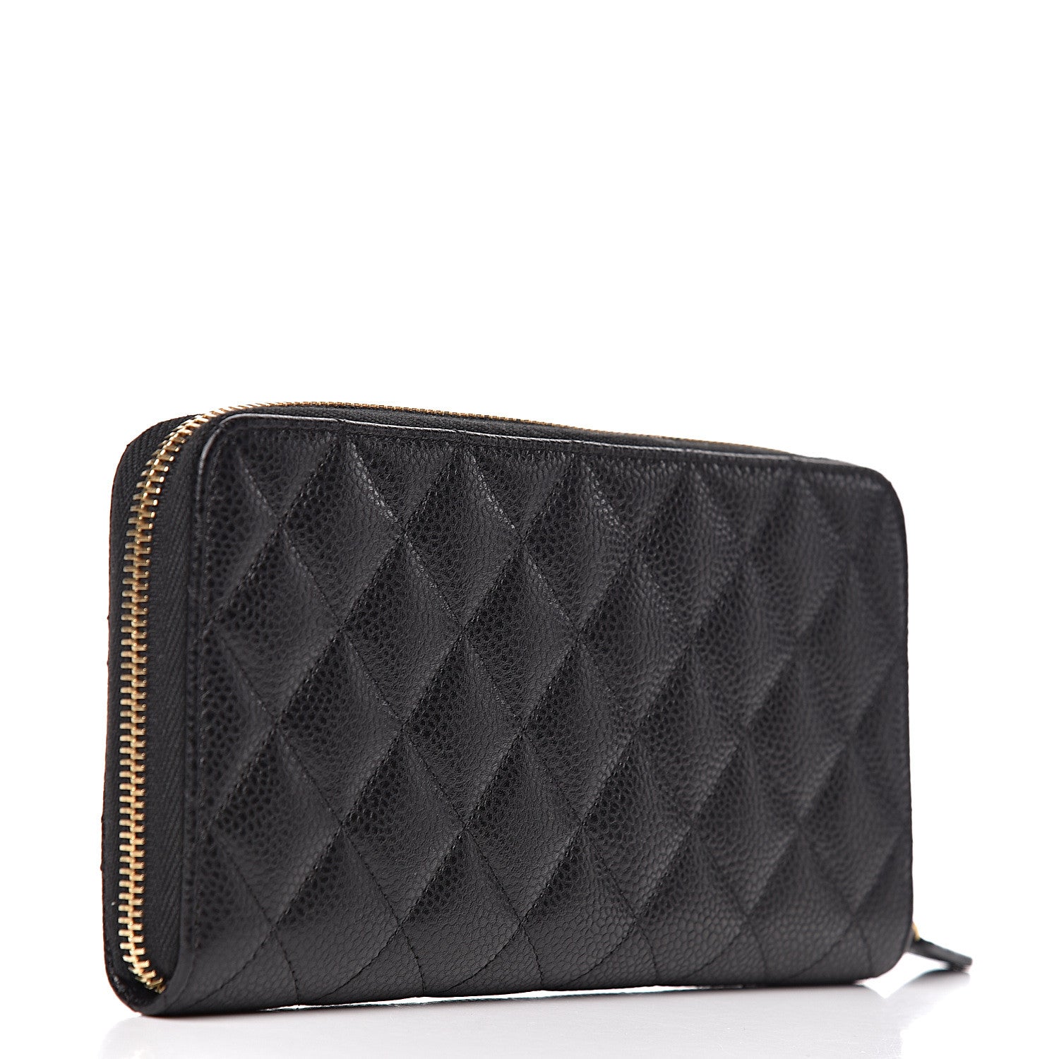 Chanel Caviar Quilted Large Gusset Zip Around Wallet Black 3 of 9
