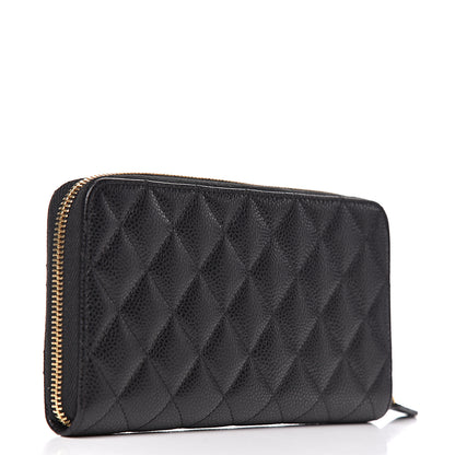 Chanel Caviar Quilted Large Gusset Zip Around Wallet Black 3 of 9