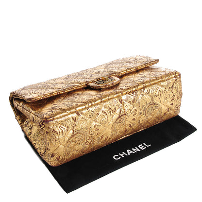 Chanel Buffalo Leather Hand Painted Lace 2.55 Reissue 226 Flap Gold 4 of 8