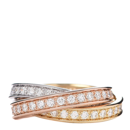 Cartier 18K White Yellow Pink Gold Diamond Trinity Ring 51 5.75 1 of 4
