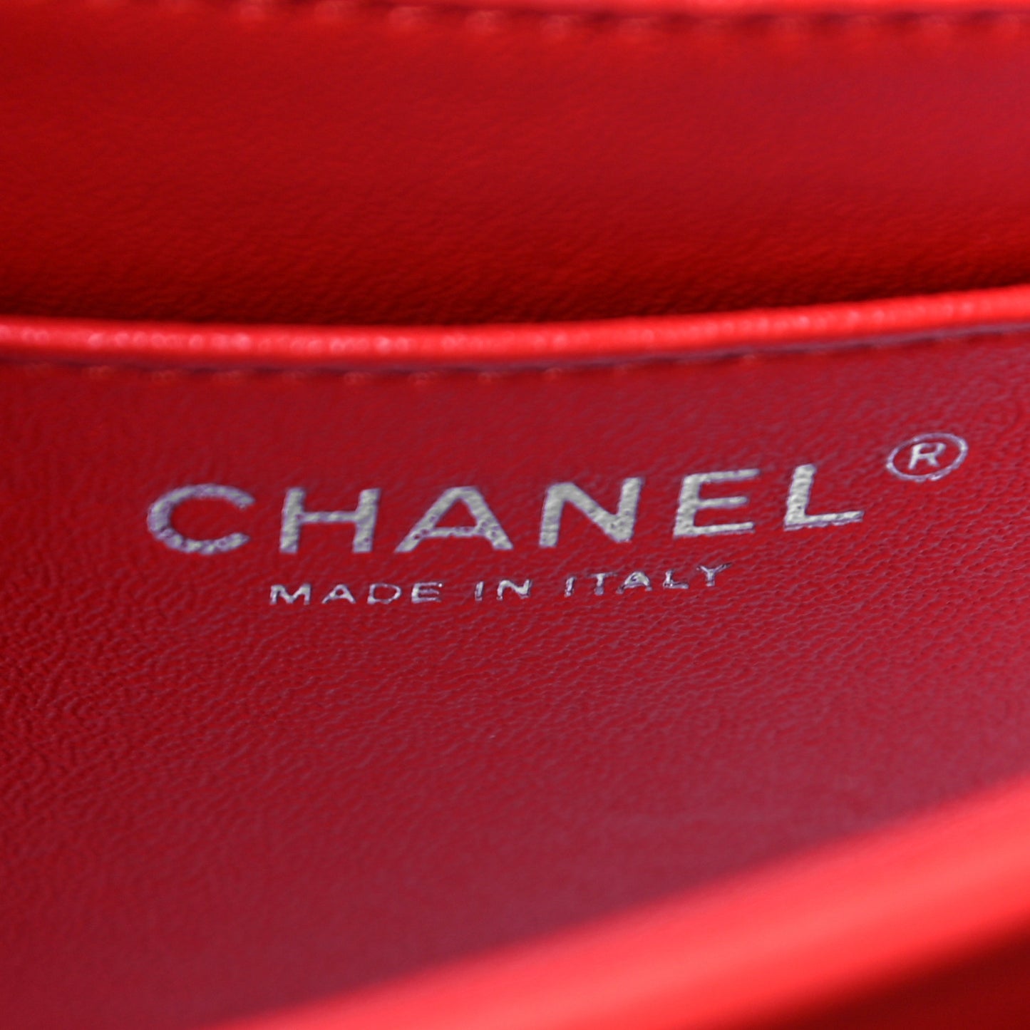 Lambskin Quilted Large Geometric Flap Red