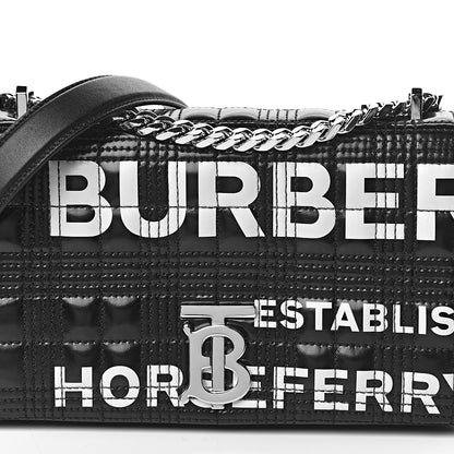 Burberry Patent Quilted Horseferry Print Small Lola Bag Black 13 of 13
