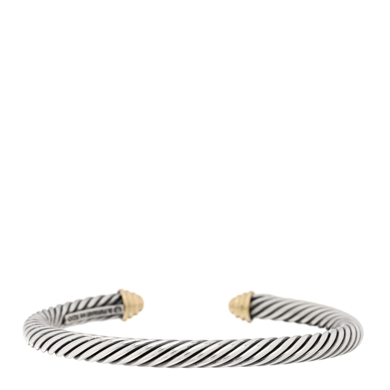 David Yurman Sterling Silver 14K Yellow Gold 5mm Cable Classics Bracelet 2 of 3