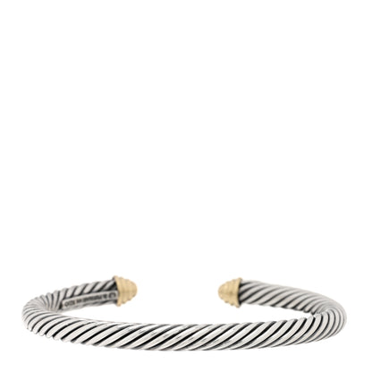 David Yurman Sterling Silver 14K Yellow Gold 5mm Cable Classics Bracelet 2 of 3