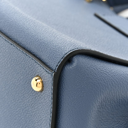 Burberry Soft Grain Calfskin Small Buckle Tote Steel Blue 13 of 14