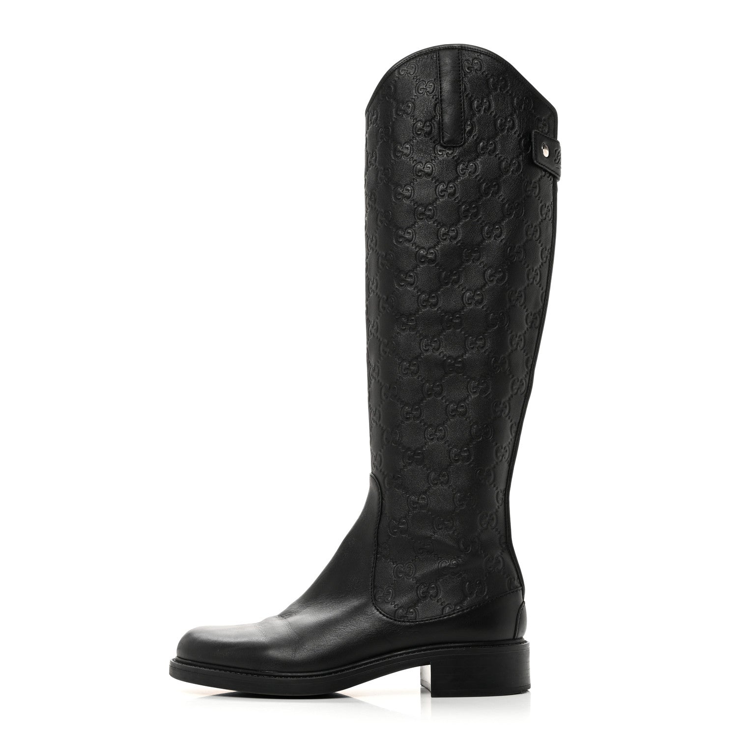 Gucci Guccissima Calfskin Miro Soft Knee High Riding Boots 37 Black 1 of 8
