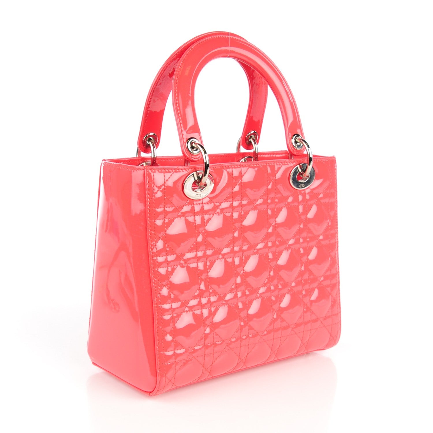 Christian Dior Patent Cannage Medium Lady Dior Light Coral 3 of 7