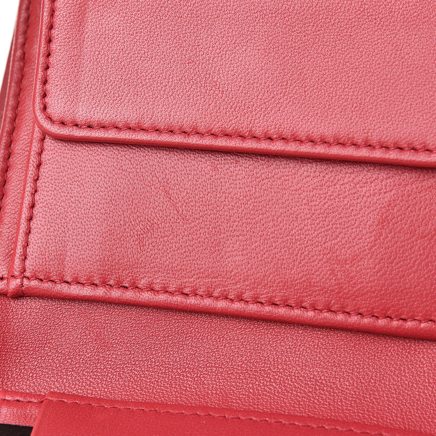 Chanel Lambskin Quilted Small Compact Wallet Red 10 of 11