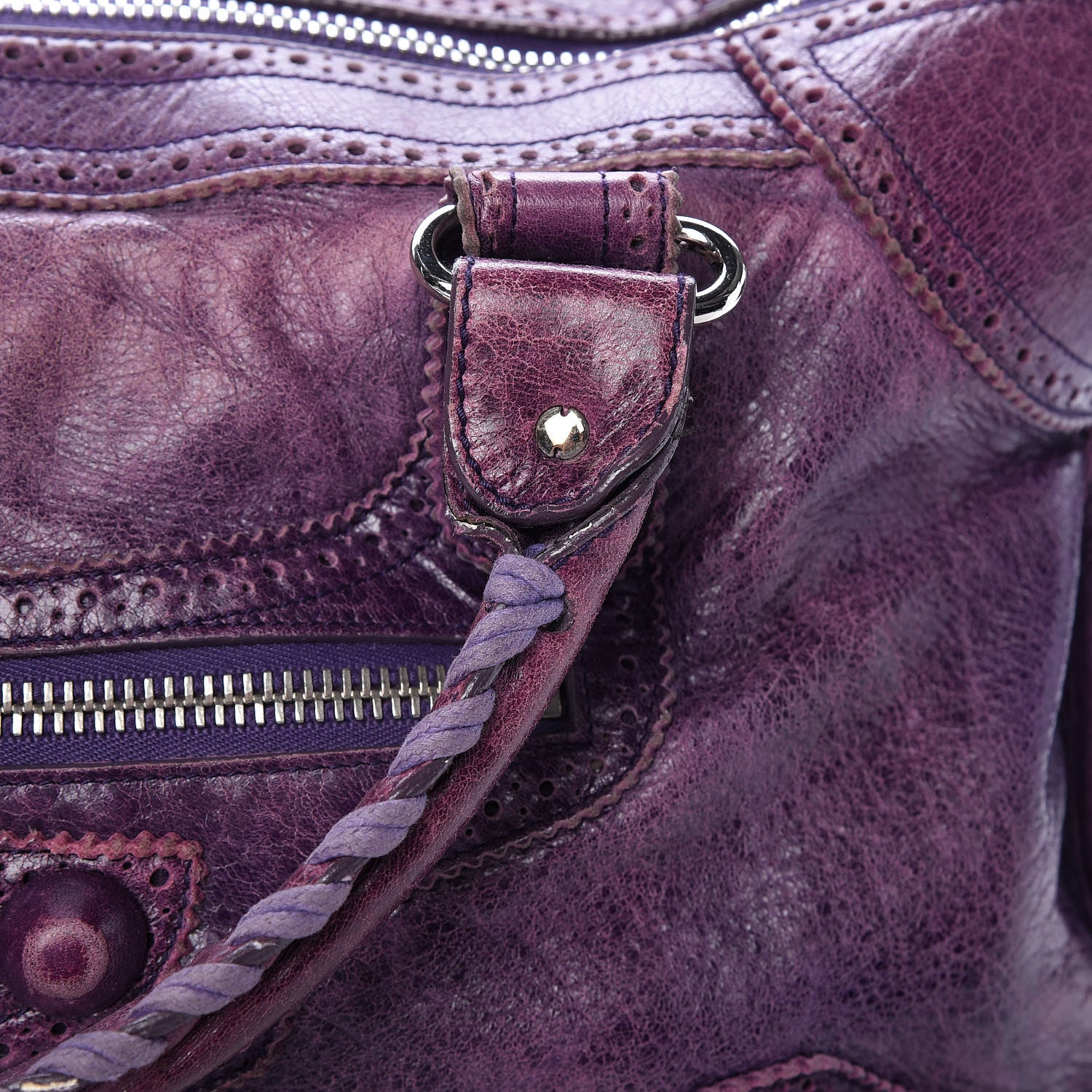 Balenciaga Agneau Giant Brogues Hardware Work Raisin 24 of 25