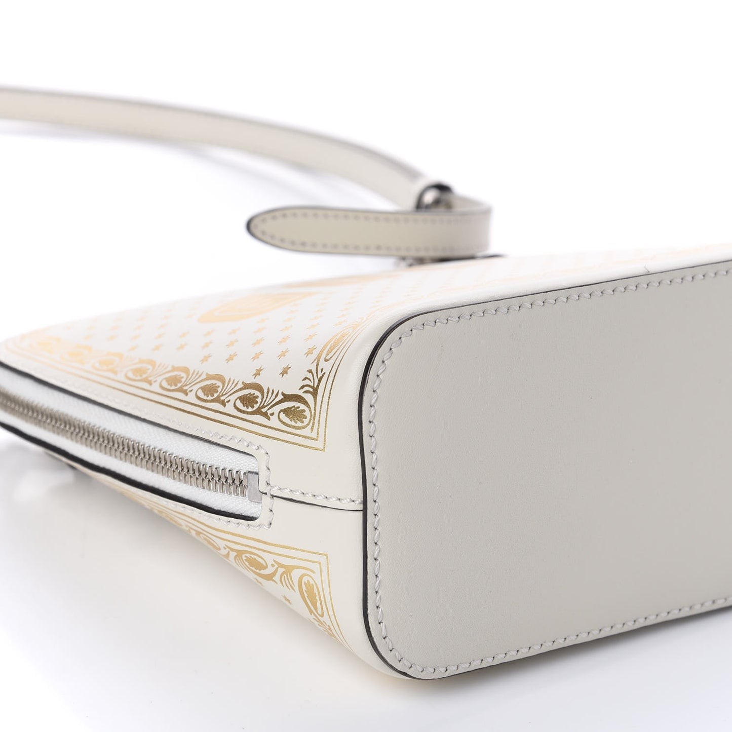 X SEGA Calfskin GUCCY Stars Mini Dome Shoulder Bag Mystic White Gold