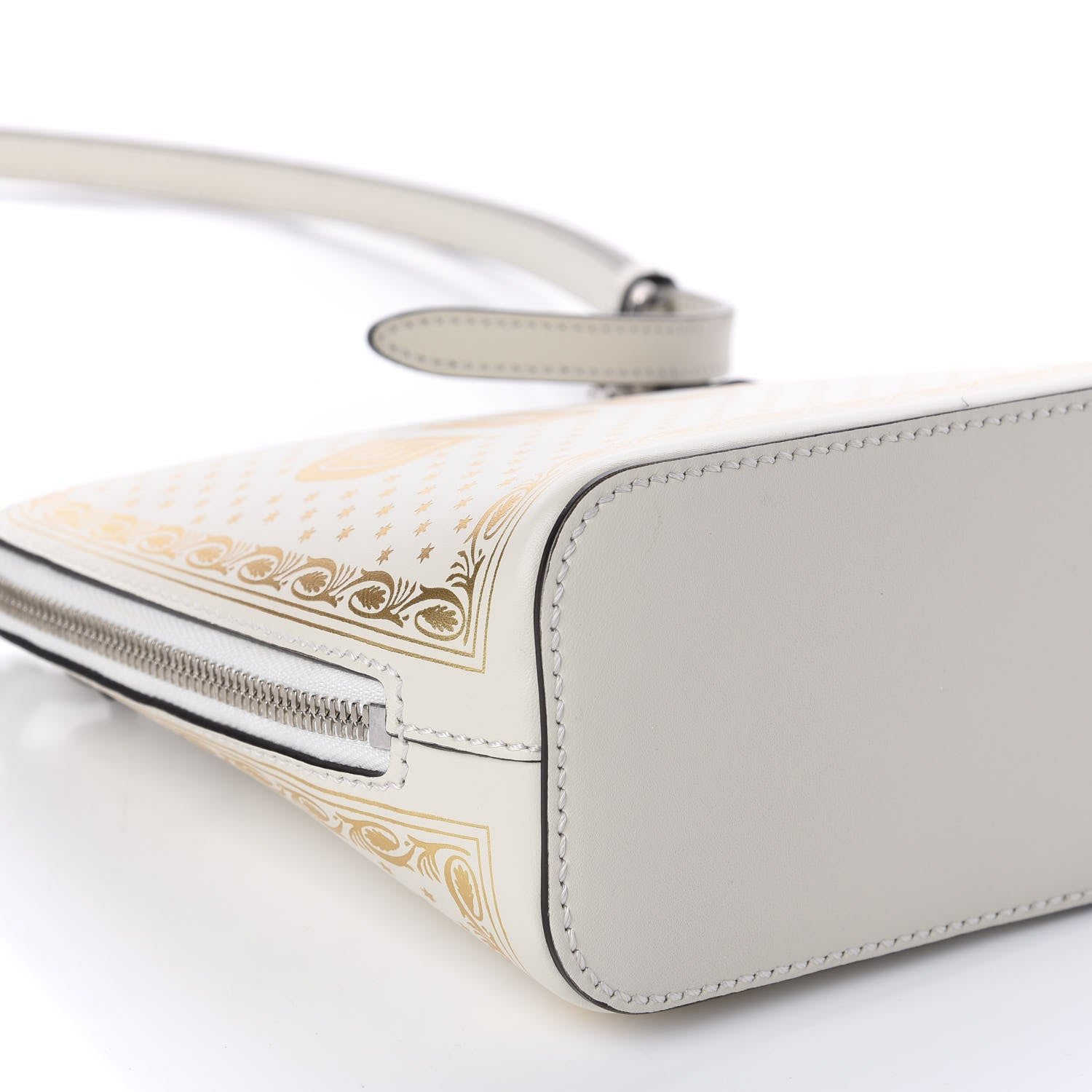 Gucci X SEGA Calfskin GUCCY Stars Mini Dome Shoulder Bag Mystic White Gold 6 of 10