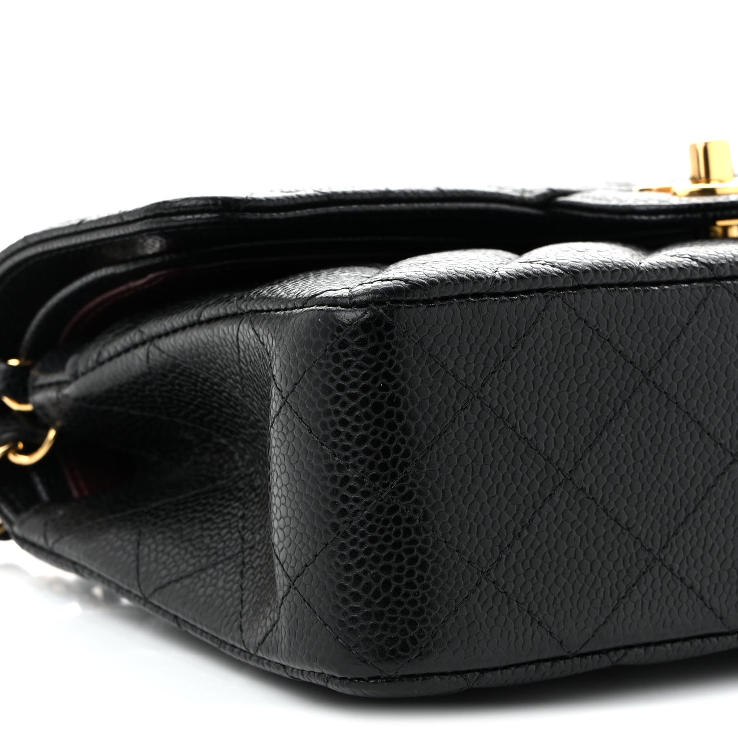 Caviar Quilted Small Double Flap Black