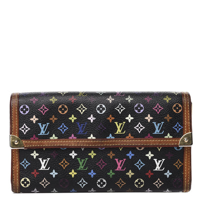 Louis Vuitton Monogram Multicolor Porte Tresor International Wallet Black 1 of 9