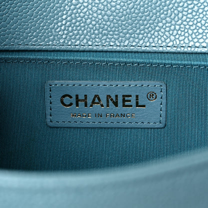 Chanel Caviar Quilted Medium Boy Flap Light Blue 6 of 10