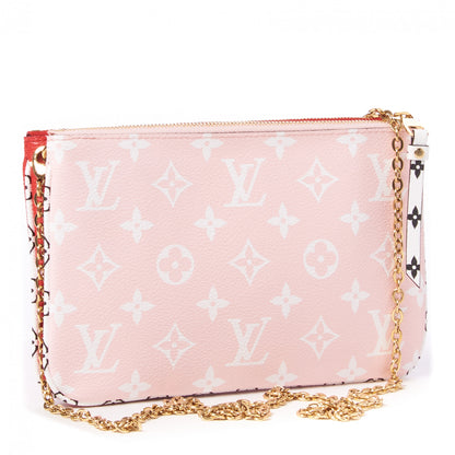 Louis Vuitton Monogram Giant Double Zip Pochette Rouge 2 of 8