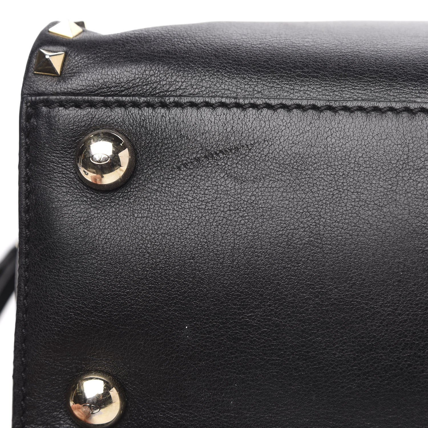 Valentino Garavani Vitello Rockstud Dome Shopper Black 9 of 16
