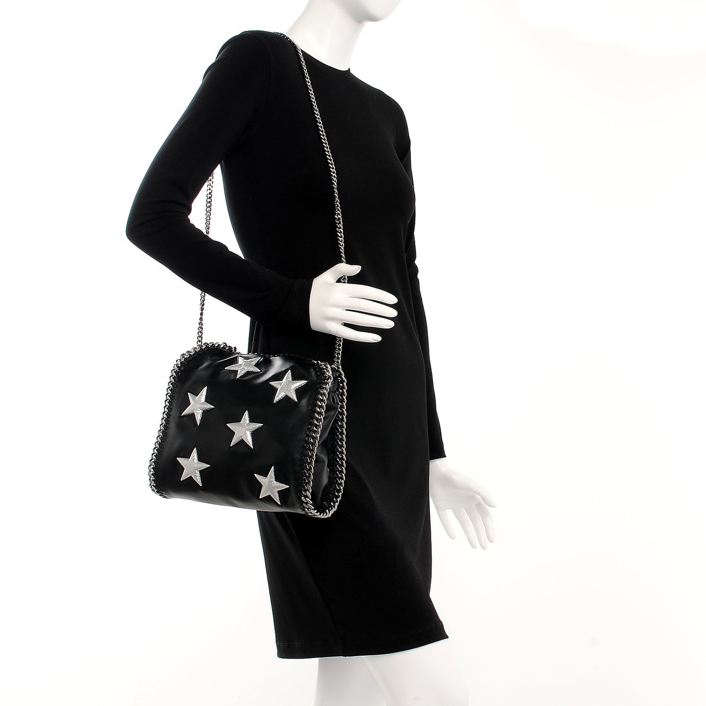 Alter Nappa Embossed Mini Star Falabella Tote Black