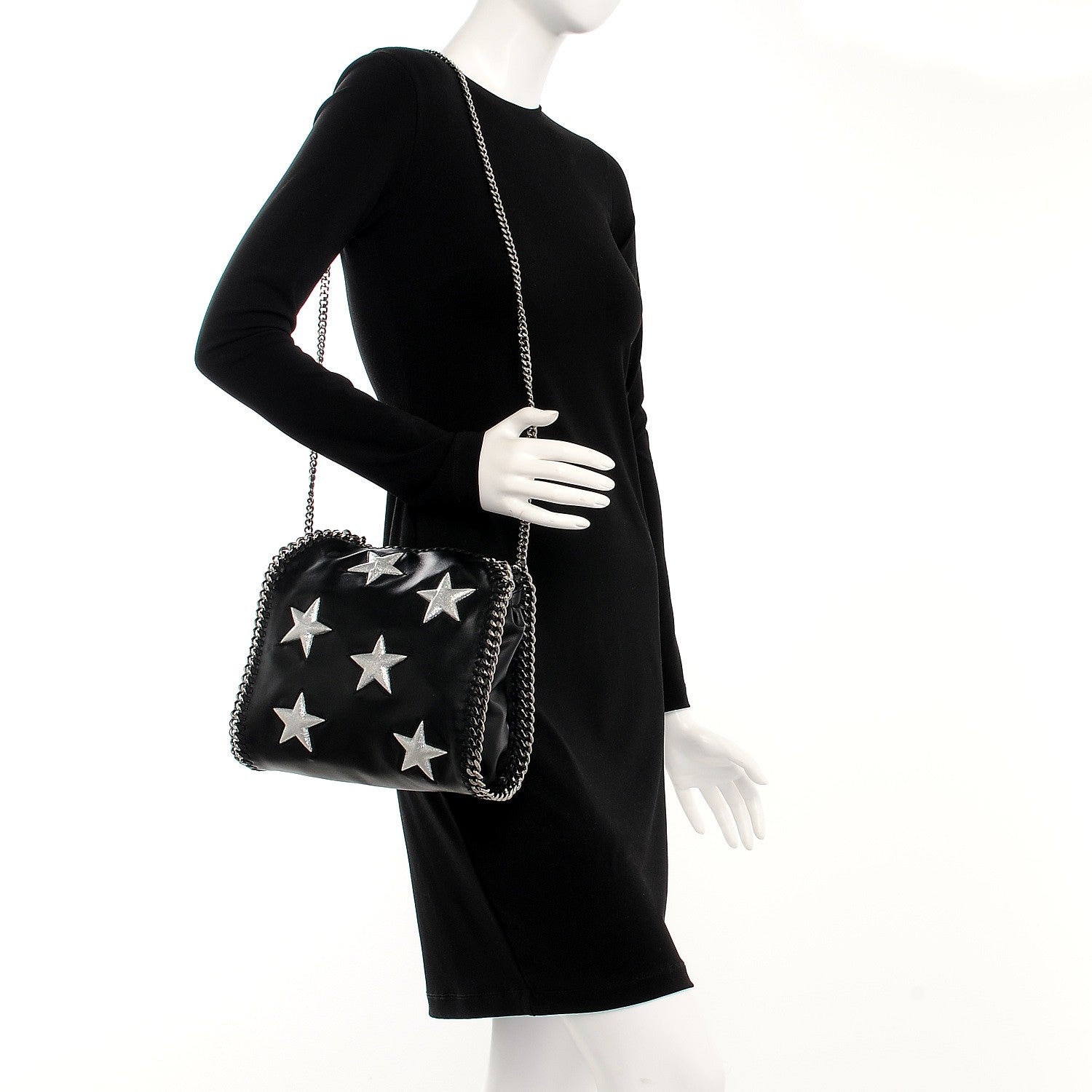 Stella McCartney Alter Nappa Embossed Mini Star Falabella Tote Black 2 of 7