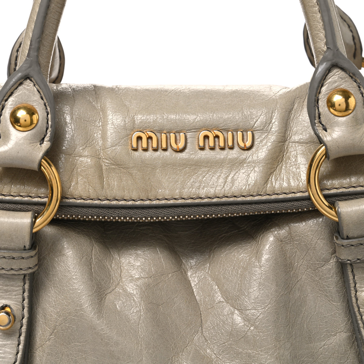 Miu Miu Vitello Lux Medium Bow Bag Pomice 8 of 10