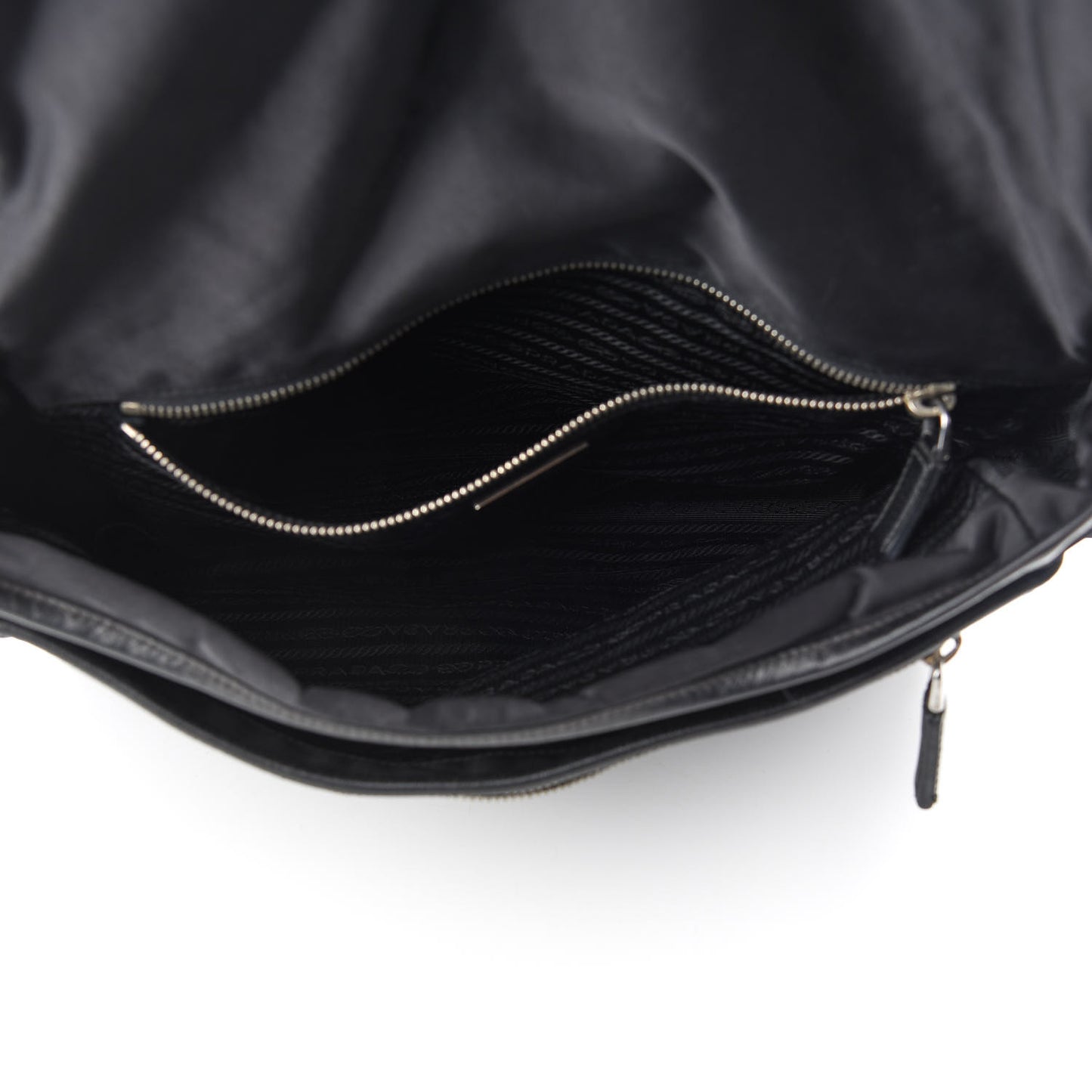 Tessuto Nylon Saffiano Messenger Satchel Black