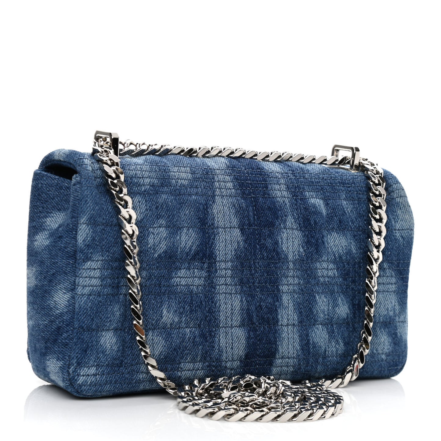 Denim Quilted Small Lola Bag Blue
