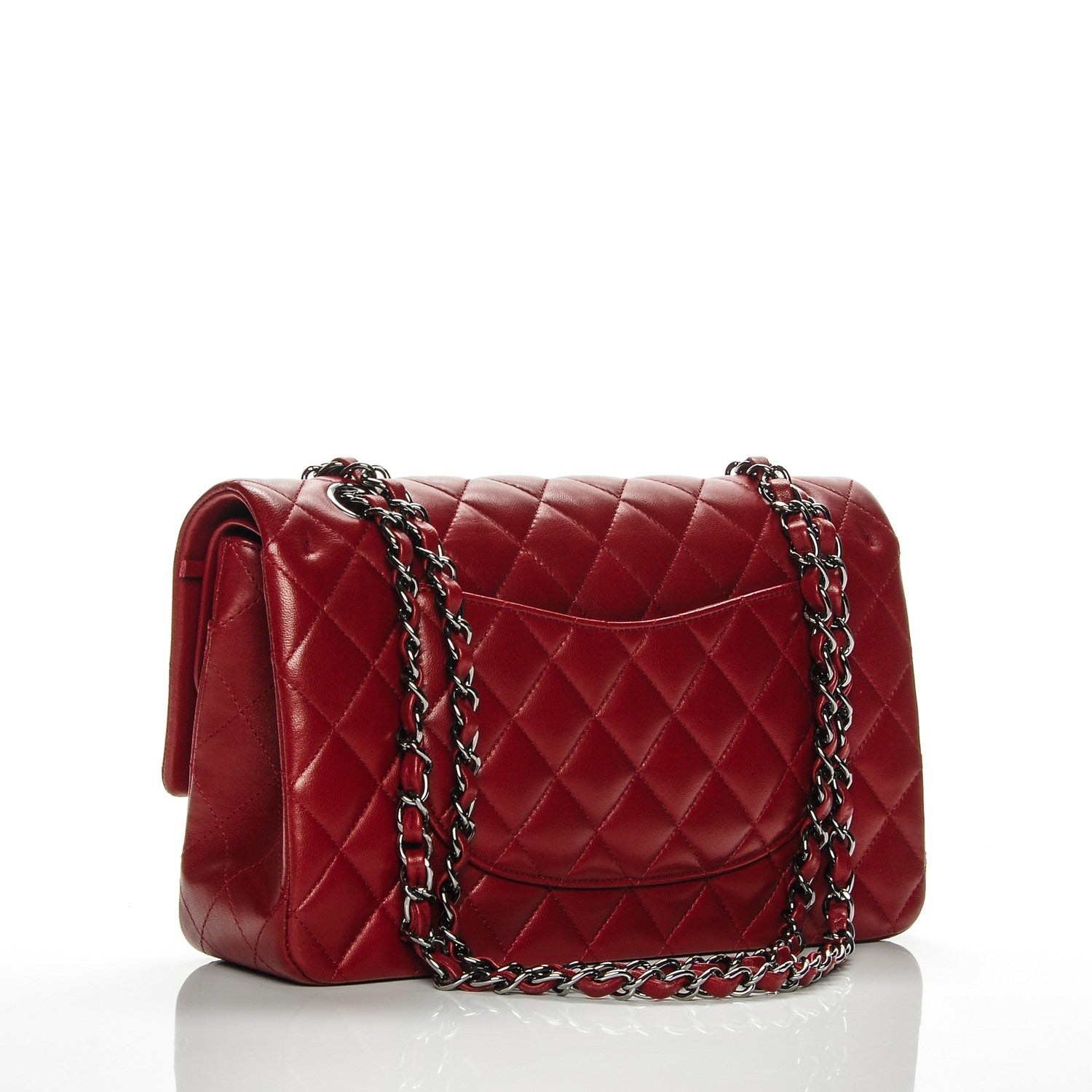 Chanel Lambskin Quilted Medium Double Flap Dark Red 3 of 7