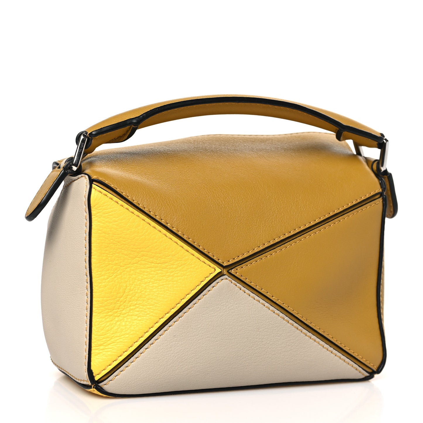 Grained Calfskin Mini Puzzle Bag Ocre Yellow