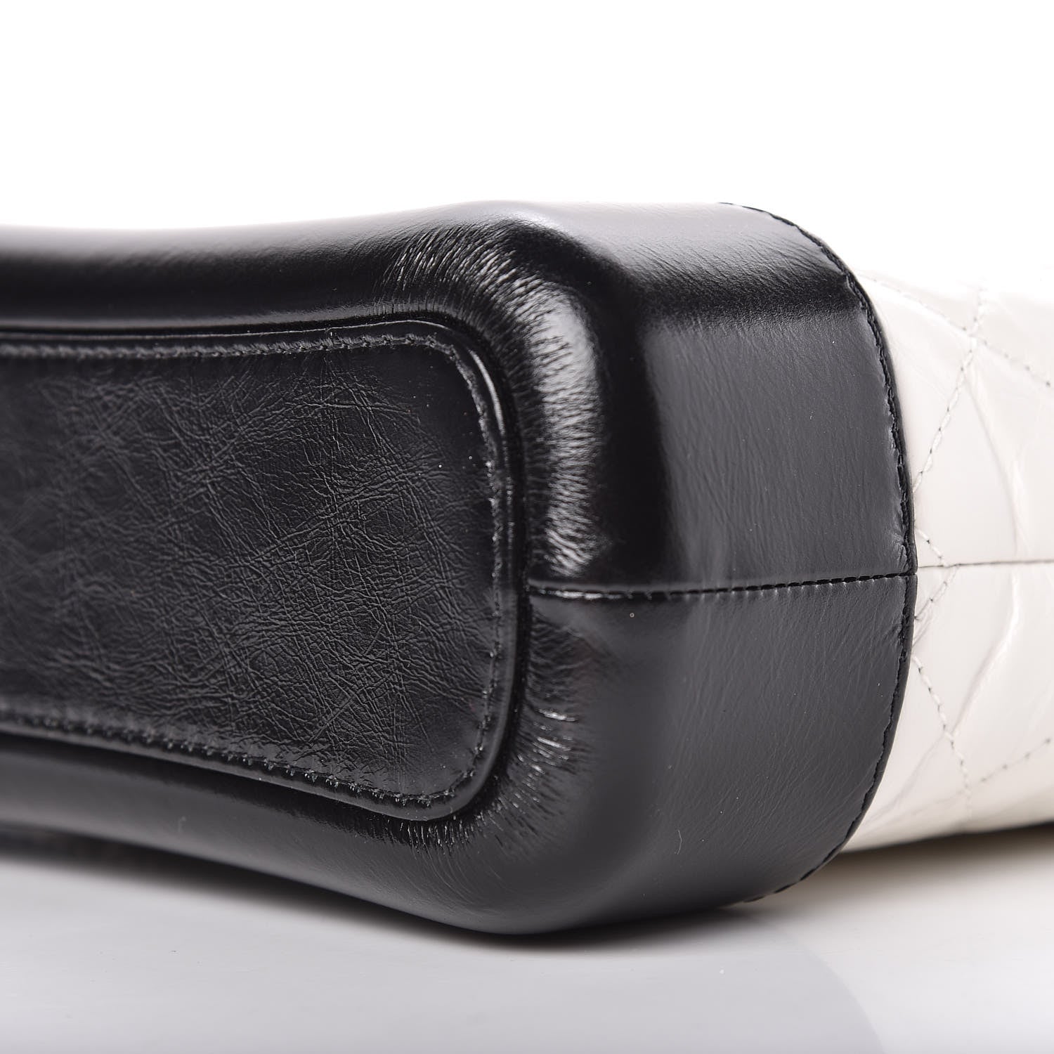 Chanel Aged Calfskin Quilted Small Gabrielle Hobo Black White 10 of 11