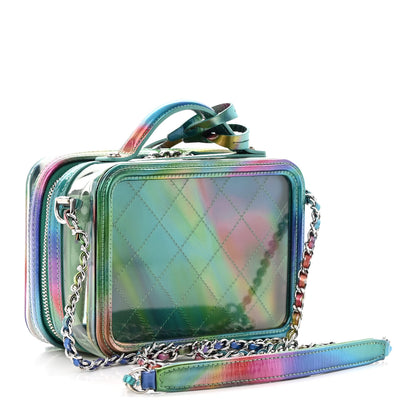 Chanel PVC Patent Calfskin Patent Lambskin Small CC Vanity Case Green 3 of 13