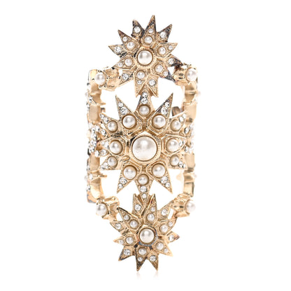 Chanel Crystal Pearl CC Cluster Ring 54 7 Gold 1 of 6
